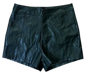 French Kiss Faux Leather High-Rise Black Shorts Small